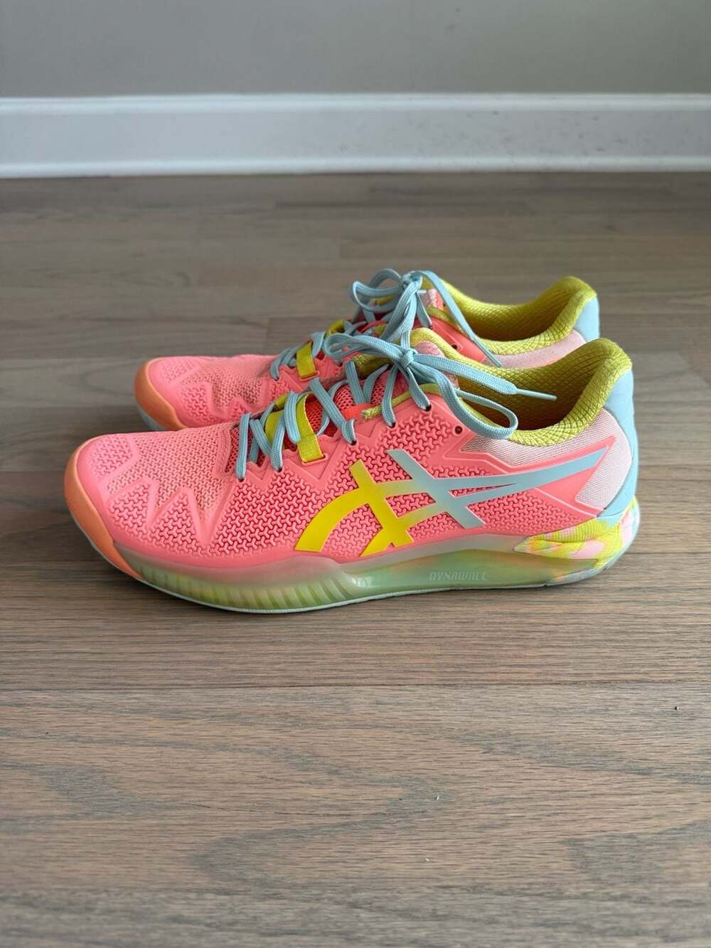 Asics Gel-Resolution 8 Women's Tennis Shoes Sun Coral/Sour Yuzu - Picture 6 of 10
